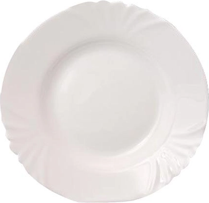 Cadix Deep Plate, Tempered Glass, 21.5 cm, White