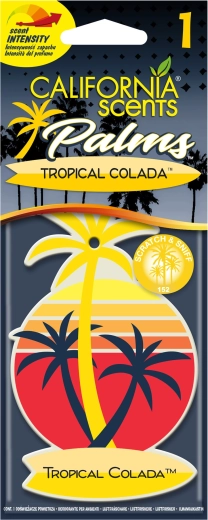 Hanging Car Air Freshener California Scents Palm Tropical Colada