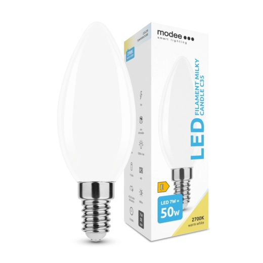 LED lemputė žvakė E14 7W šiltai balta Modee Smart Lighting Milky Candle C35