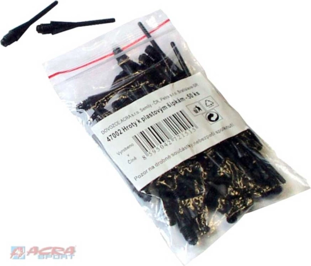 Acra replacement plastic dart tips 4 mm black (50 pcs)