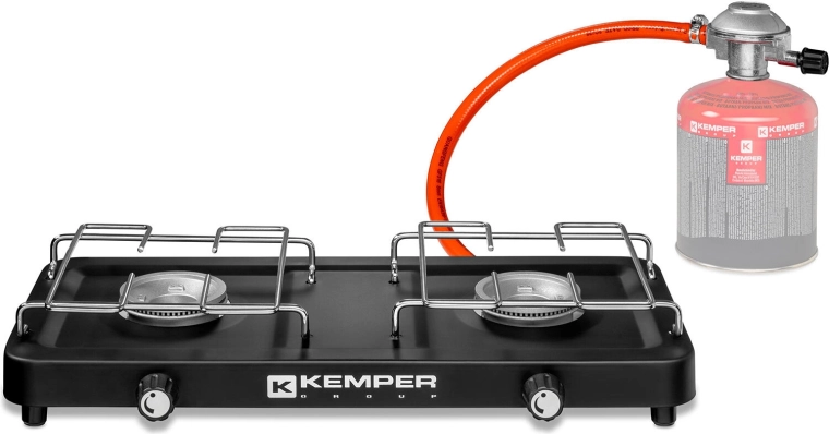 Kemper double-burner gas stove for cartridges