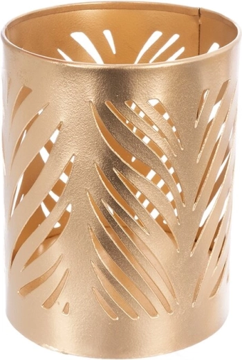 Gold metal candle holder 8 × 8 × 10 cm