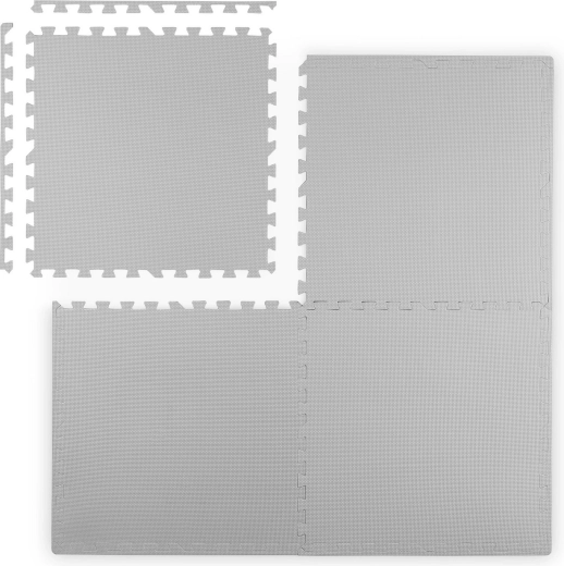 Ricokids foam puzzle play mat, gray, 120 × 120 cm, 4 pieces