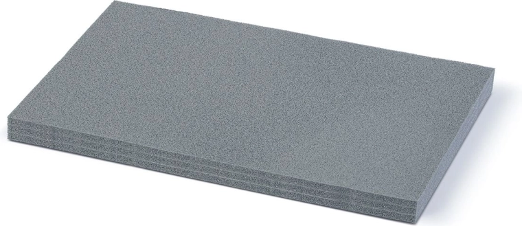 Trijų sluoksnių putplasčio įdėklas lagaminui 47,5 × 28,5 × 3 cm, pilkas