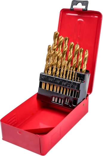 HSS-TiN Metal Drill Bit Set 1–10 mm, 19 pcs