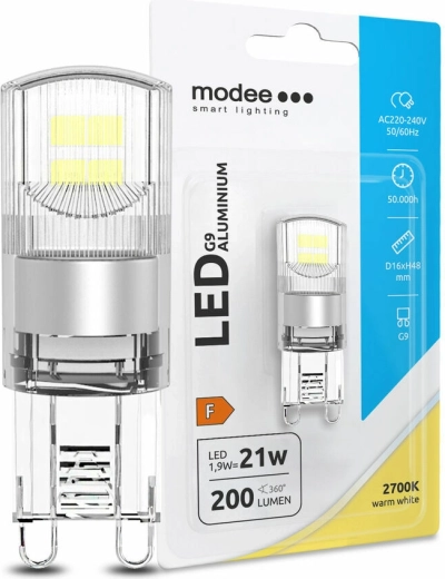 LED lemputė G9 Modee 1,9 W šilta balta