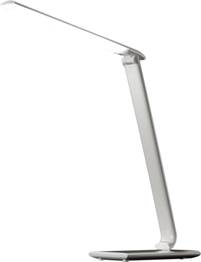 Solight pritemdoma LED stalinė lempa su šviesos temperatūros pasirinkimu ir USB jungtimi, blizgi balta