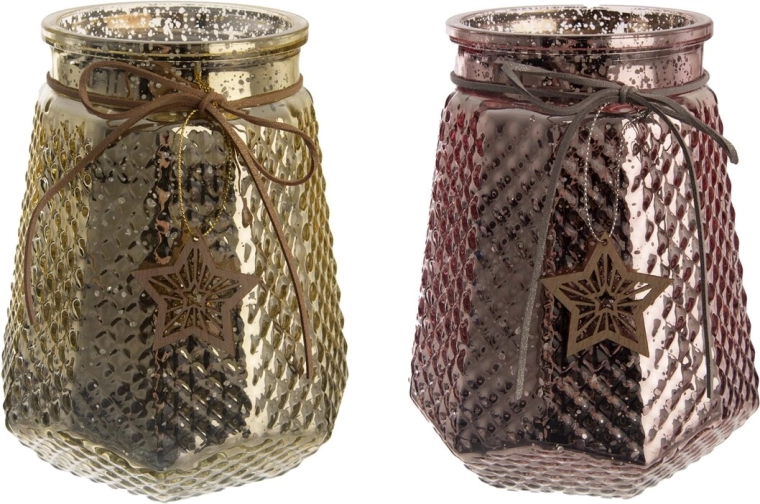 Glass star-shaped candle holder (mixed variants)