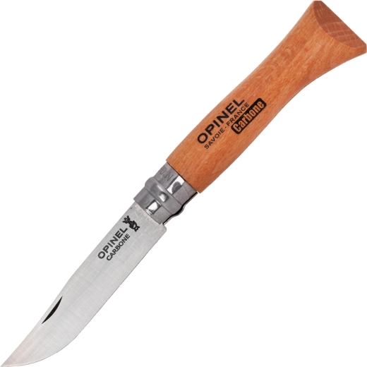 Opinel nr. 6 Carbon sulankstomas kišeninis peilis 7 cm, buko mediena