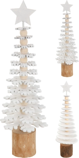 Wooden Christmas decoration – white tree 25 cm
