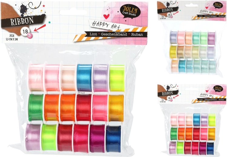 Tying ribbon 2 m, width 1.5 cm, color mix