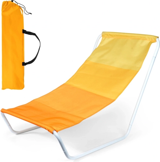 Vilde Folding Beach Lounger with Yellow Cover