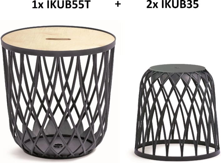 Uniqubo Universal Baskets Set 2+1, Anthracite