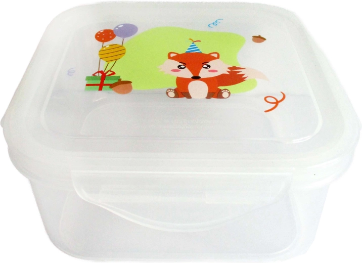 Plastic food container with fox design, 760 ml