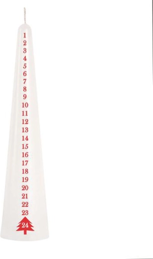 Conical Advent Candle white 25 cm