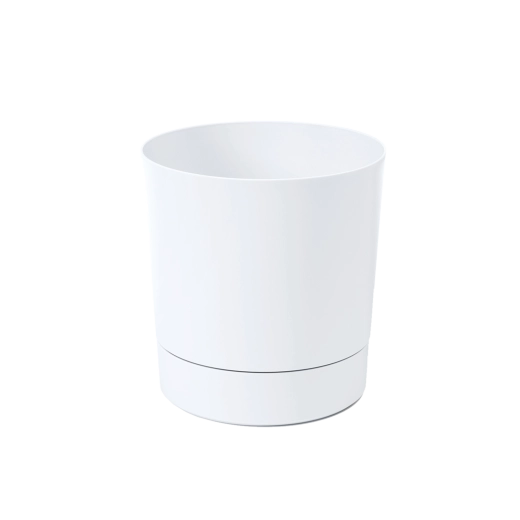 Aura flower pot with saucer 17.5 cm white