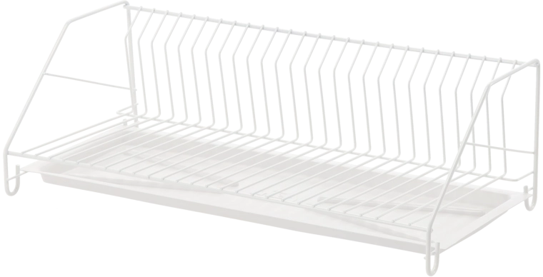 Single-level dish rack for plates 50 cm, white lacquered