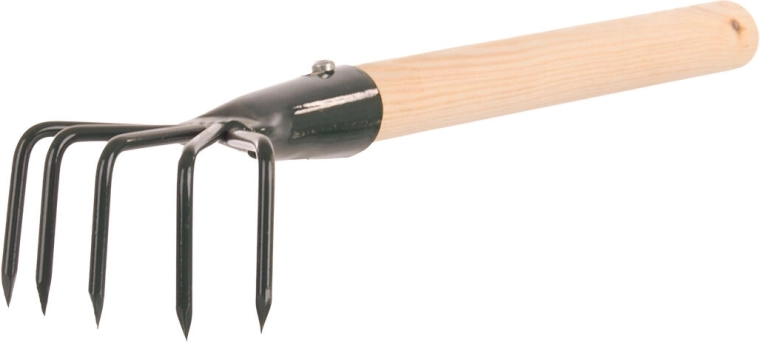 Professional hand cultivator with handle 27 cm, 5 tines