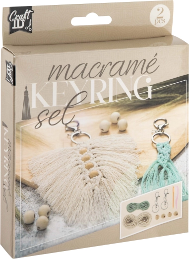 Kūrybinis makramė rinkinys – 2 raktų pakabukai