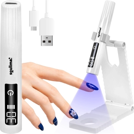 Nešiojama UV/LED nagų lempa Soulima mini 3 W su LCD ir laikikliu, USB‑C