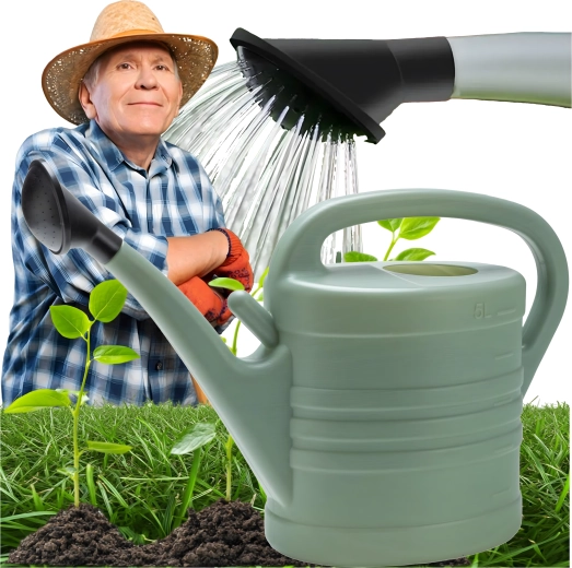 Garden Watering Can 5 L Oval Plastic with Sprinkler Head