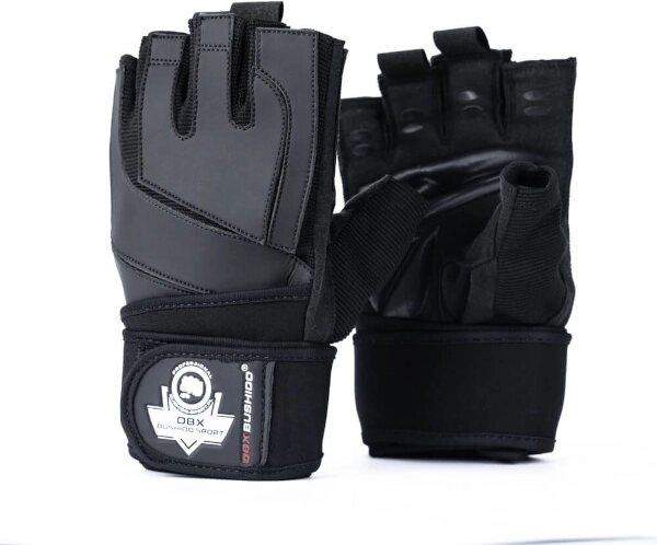 Fitness pirštinės DBX BUSHIDO su riešo atrama ir neslystančiu GRIP‑X paviršiumi – M