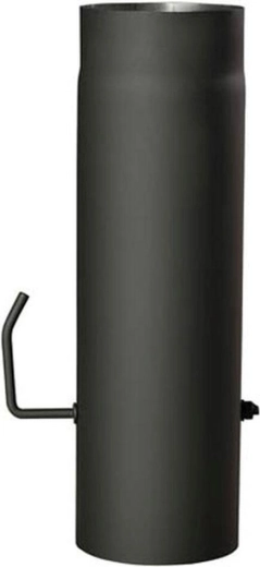 Flue pipe with damper 120 mm, length 1000 mm, steel 1.5 mm, black