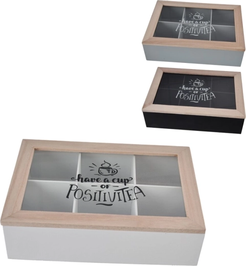 Wooden tea box 24 × 17 × 7 cm (3 variants)