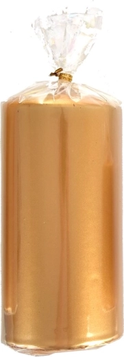 Auksinė metalinė cilindrinė žvakė 7 × 14 cm