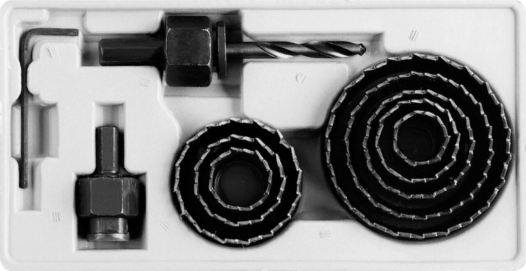 Gręžimo karūnėlių rinkinys 19–64 mm, 11 dalių