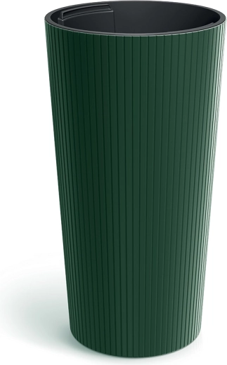 Lamia Slim Flowerpot 20 cm dark green with inner insert