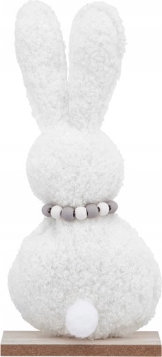 Dekoratyvinė balto zuikio figūrėlė 19 cm