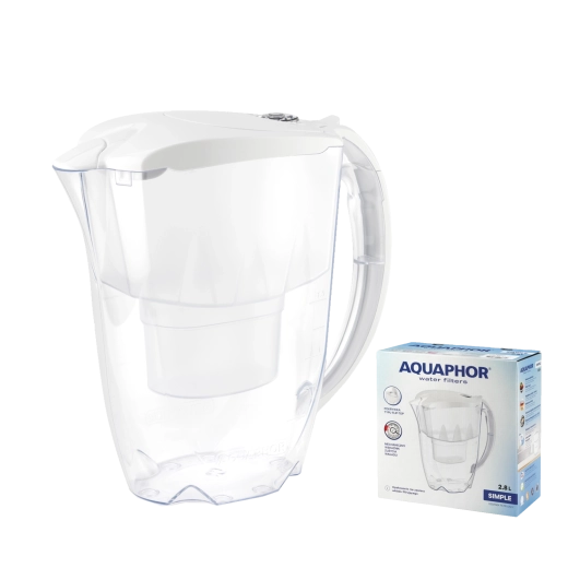 Filtruojantis ąsotis Aquaphor Simple 2,8 l, baltas