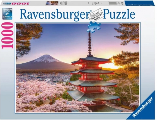 Ravensburger dėlionė – vaizdas į Fudžį ir sakuras, 1000 detalių