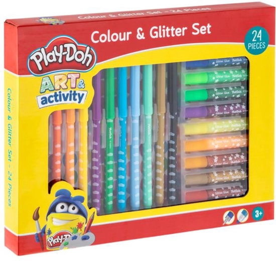 PLAY-DOH spalvų ir blizgučių rinkinys, 24 vnt.
