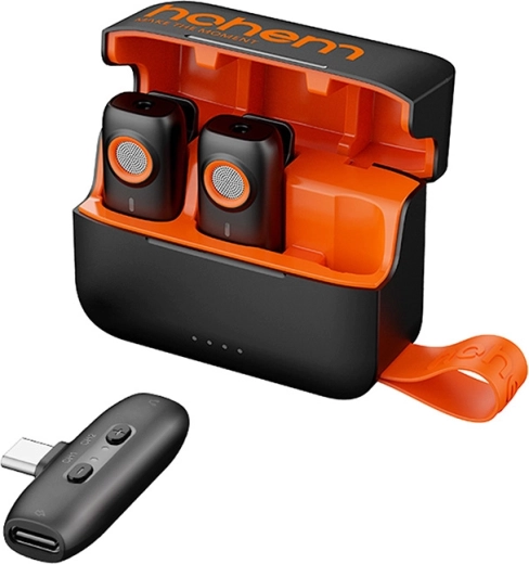 Hohem MIC-01 Wireless Microphone System (2 Transmitters, 1 Receiver) USB‑C with Charging Case