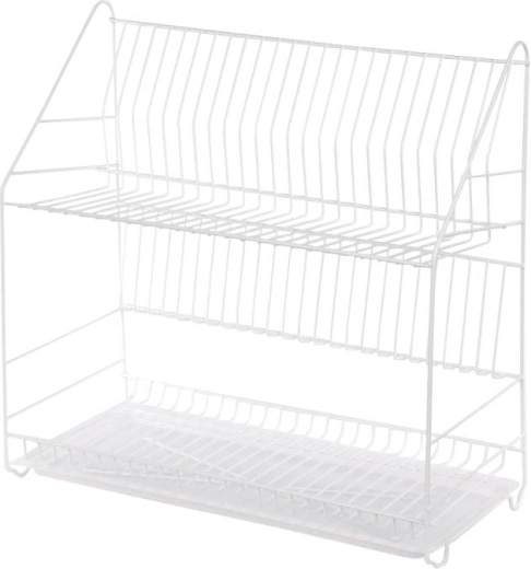 Two-tier dish drainer 50 cm, white
