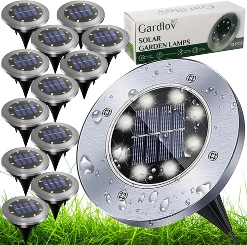 Saulės energija maitinami LED sodo žibintai – 12 vnt.