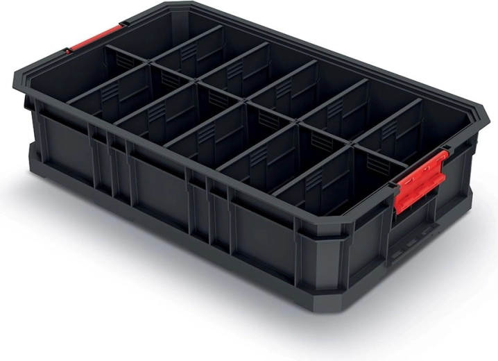 Modulinė transportavimo dėžė su pertvaromis 520 × 327 × 125 mm
