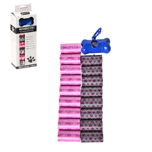 Dog waste bags with dispenser, 360 pcs