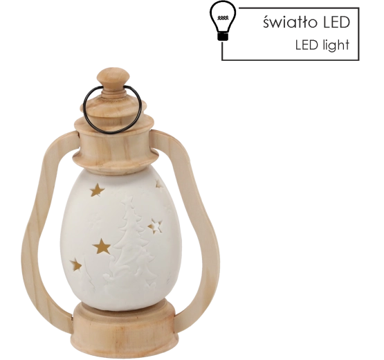 Christmas ceramic lantern with LED lighting 14.2 × 9 × 20 cm