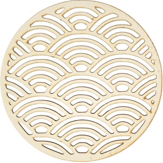 Beige wooden coaster 10 cm