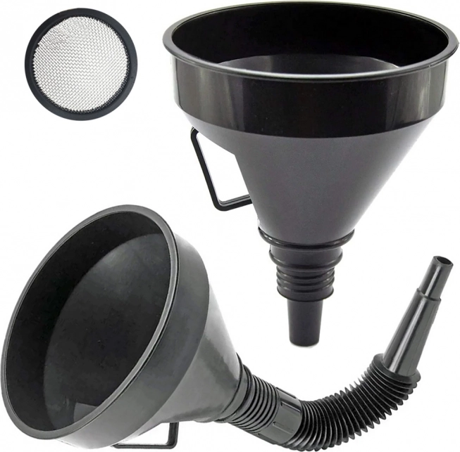 Didelis plastikinis kuro piltuvėlis su sieteliu