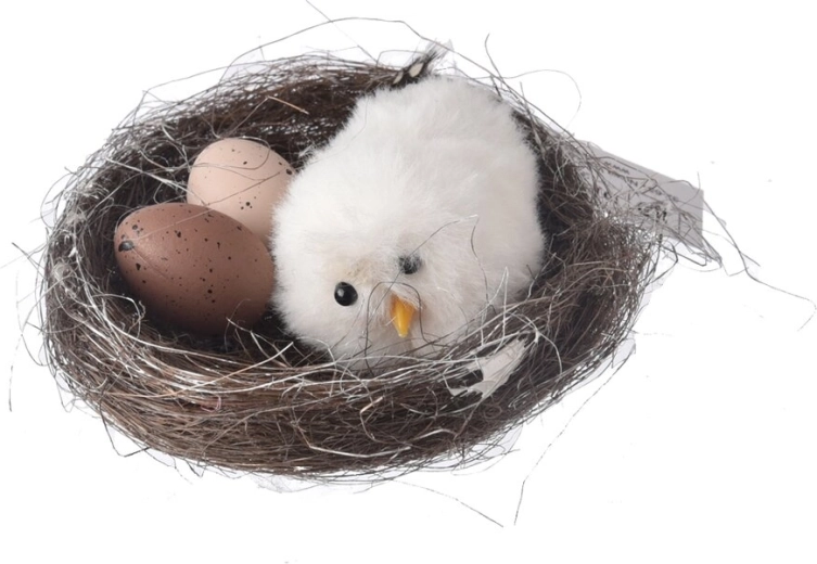 Hen-Shaped Nest Made of Natural Wicker 11 cm