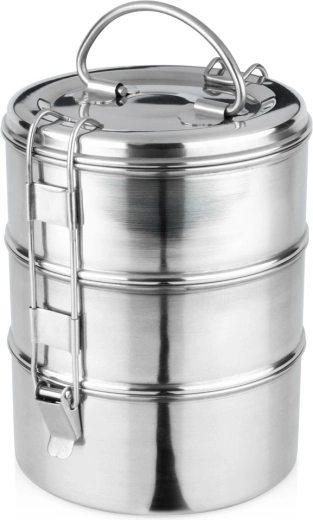 Vilde nerūdijančio plieno trijų aukštų pietų dėžutė 3× 900 ml