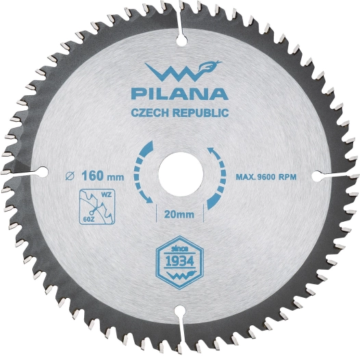 PILANA saw blade 160 mm, 60 teeth, WZ for wood