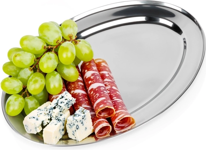 Vilde Oval Stainless Steel Serving Tray 35 × 23 cm