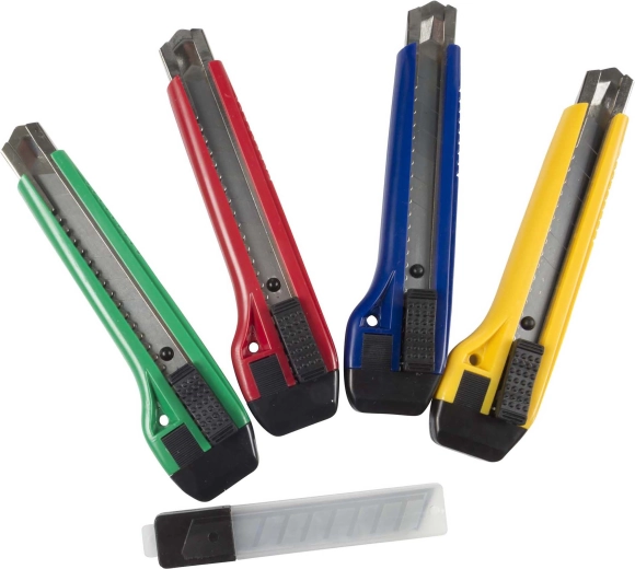 KINZO Snap-Off Utility Knife with 5 Spare Blades