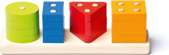 Medinė formų rūšiavimo dėlionė CUBIKA, 17 dalių