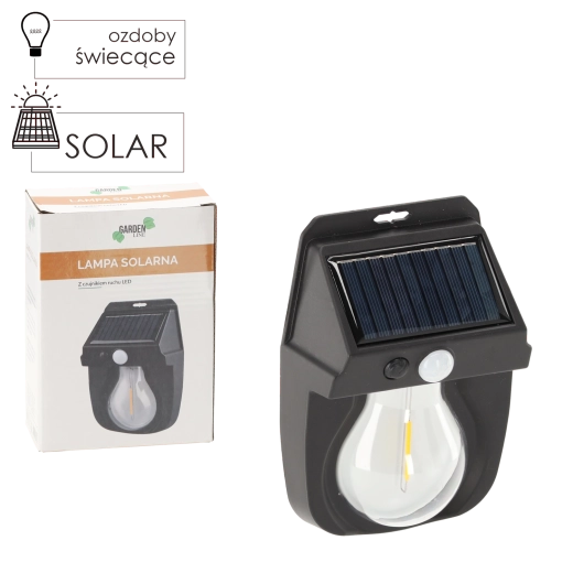 Solar wall-mounted LED light with motion sensor